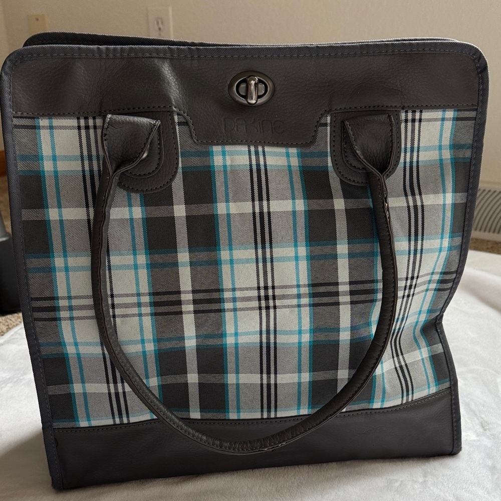 Dakine Black and Blue Plaid Tote Bag,  Excellent condition